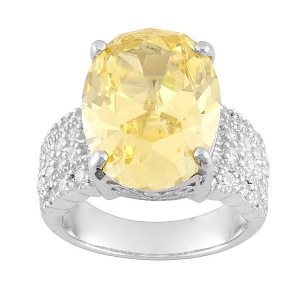 Bella Luce 12.53Ct Canary Yellow Diamond Simulant Rhodium Over Sterling Silver R - Picture 8 of 8